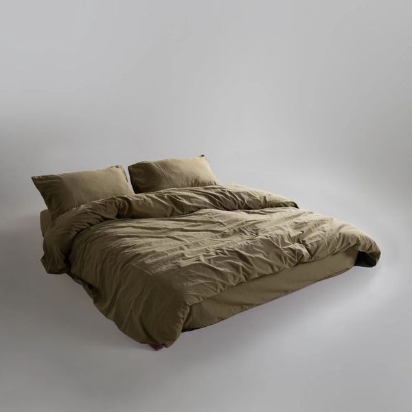Постельное белье Limasso Stonewashed Ranforse 160 х 220 см семейный Olive 31365 фото