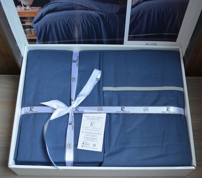 Постільна білизна First Choice Alisa Denim Євро Ranforce Deluxe 200 х 220 см  31287 фото