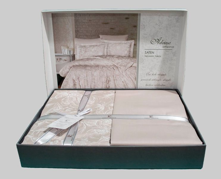 Постельное белье First Choice Cotton Satin 160 х 220 см (семейное) "Advina Champagne" 31087 фото