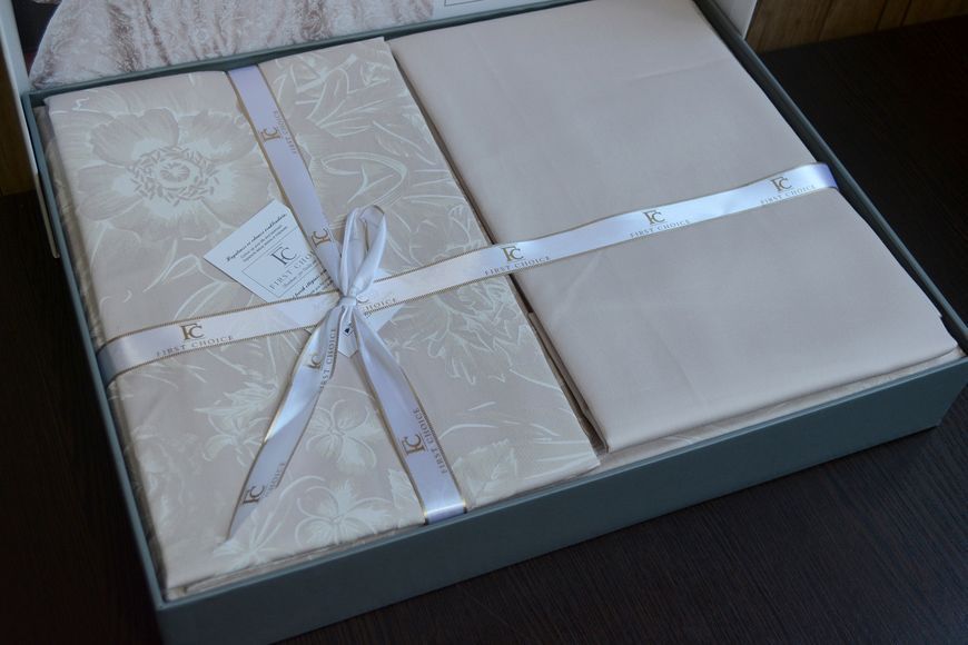 Постельное белье First Choice Cotton Satin 160 х 220 см (семейное) "Advina Champagne" 31087 фото