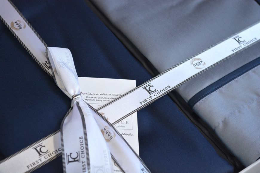 Постельное белье First Choice Deluxe Satin DARK 200 х 220 см Serenity Dark Grey-Navy Blue 31453 фото