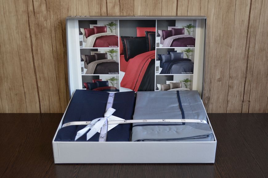 Постельное белье First Choice Deluxe Satin DARK 200 х 220 см Serenity Dark Grey-Navy Blue 31453 фото