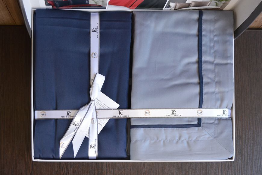 Постельное белье First Choice Deluxe Satin DARK 200 х 220 см Serenity Dark Grey-Navy Blue 31453 фото