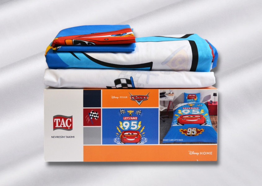 Постільна білизна TAC Disney 160&times;220 см Cars Let&rsquo;s Race 40791 фото