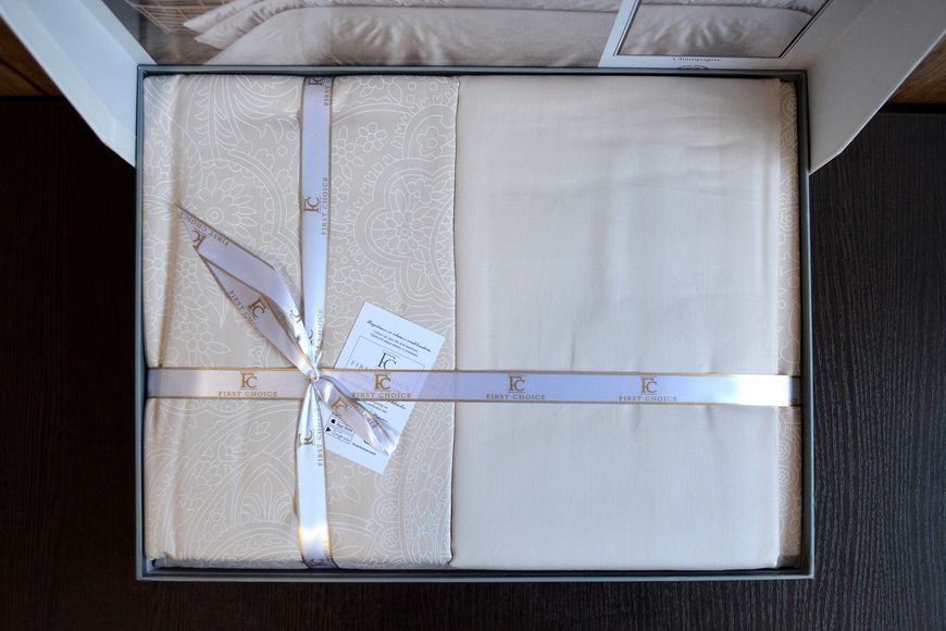 Постільна білизна First Choice Cotton Satin 200 х 220 см "Neva Champagne" 1940-29 фото