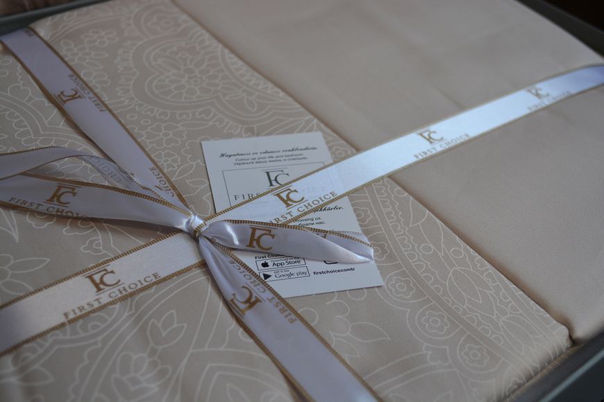 Постільна білизна First Choice Cotton Satin 200 х 220 см "Neva Champagne" 1940-29 фото