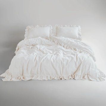Постільна білизна Limasso Stonewashed Exclusive Ranforse 160 х 220 см сімейний Snow White 40274 фото
