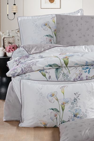 Постільна білизна La Romano Premium Satin 200&times;220 см Tunar Grey євро 41122 фото