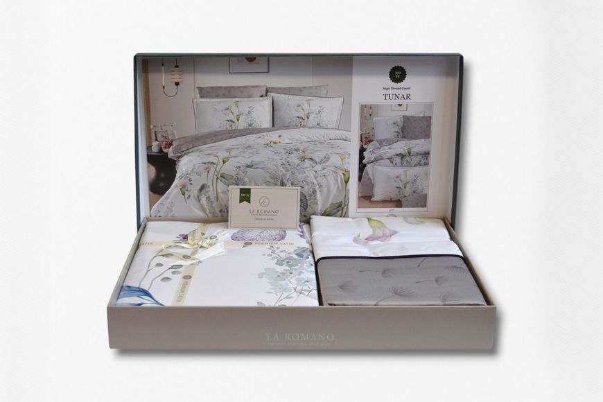 Постільна білизна La Romano Premium Satin 200&times;220 см Tunar Grey євро 41122 фото